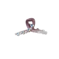 Haarklammer aus lila Acryl mit Kristallherzen und Perlen für elegantes Haarstyling - Lila Schleifenclip 11cm