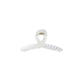 Elegante pinza de pelo transparente con perlas irisadas y diseño cruzado de acrílico - 11cm / Blanco AB