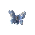 Iridescent light blue butterfly hair claw clip with golden metal spring and crackle texture - 4.8cm / Fantasy Blue