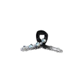 Eleganter schwarzer Haarklammer aus Acryl mit fünf funkelnden irisierenden Kristallherzen - Schwarz Schleifenclip 11cm