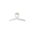 Pinza de pelo de perla sirena iridiscente con diseño de torsión transparente mujer - 11cm / Verde iridiscente