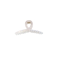Iridescent mermaid-finish hair claw clip with white acrylic base and pearl bead accents - 11cm / Phantom Pink