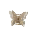 Iridescent butterfly hair claw in creamy white finish with dual-layered wing design - 4.8cm / Phantom Yellow