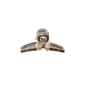 Large acrylic hair claw clip with cream bow accent and transparent brown finish - Coffee Bowknot Hair Claw 10.5cm