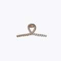 Pince à cheveux beige élégante avec perles artificielles et design croisé minimaliste - Pince Requin Ruban Or Rose