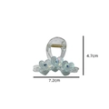 Transparent hair claw clip with blue heart decorations and rhinestone inlay 7.2cm - Blue (Heart Design)