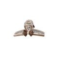 Elegant dual-tone brown and cream acrylic bow hair claw clip with golden metal spring - Chestnut Brown Bowknot Hair Claw 10.5cm