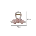 Transparent flower hair claw clip with pink pearly hearts and gold spring 7.2cm - Pink (Heart Design)
