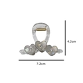 Transparent heart hair claw clip with grey pearls and rhinestones measuring 7.2cm by 4.2cm - Gray (Heart Design)