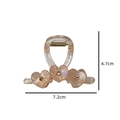 Pinza per capelli color pesca con strass a cuore, dimensioni 7,2 cm x 4,7 cm - Arancione (Design Cuore)