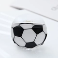 Soccer ball pattern hair claw clip with classic black and white acrylic finish - Football (7.9cm)