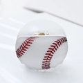 Baseball pattern acrylic hair claw clip with red stitching and white finish - White Baseball (7.9cm)