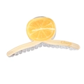 Large yellow acrylic hair claw clip featuring a translucent orange slice design - Orange Pattern Style (Orange)