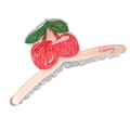 Sweet pink acrylic large hair claw clip featuring a 3D red cherry design and text - Cherry Pattern Style (Cherry)