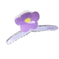 Chic purple flower acrylic hair claw clip with yellow center and hand-painted style details - Purple Flower Style (Flower)