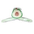 Translucent green acrylic hair claw clip featuring a creative avocado design with avocado text - Avocado Pattern Style (Avocado)