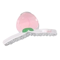 Pink peach design acrylic hair claw clip with Peach lettering on white background - Pink Peach Style (Peach)
