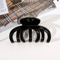 Glänzende schwarze Haarklammer im minimalistischen Stil für dickes Haar - Schwarz 10.1cm
