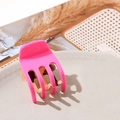 Fashionable bright pink acetic acid hair claw clip with a cute smile design for women - Leopard Patchwork Deep Pink 4.5cm