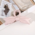 Elegante pinza per capelli a fiocco rosa chiaro con finitura lucida per acconciature alla francese - Fiocco Rosa Chiaro 11.5cm