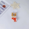 Pince à cheveux mignonne en acrylique motif chien Corgi avec tenue de Noël rouge - Corgi Chaussette de Noël (xh72)