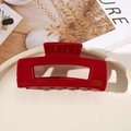 Elegant wine red square acetate hair claw clip with gold France Handmade logo - Square Hollow Style (9.8cm)