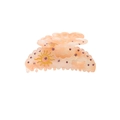 Pink acetate butterfly hair claw clip with sun patterns and rhinestones for women - Orange Rhinestone