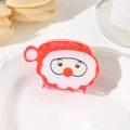 Cute Santa Claus hair claw clip in red and white acrylic for festive holiday hairstyling - Santa Claus