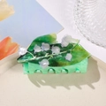 Pince à cheveux élégante vert clair muguet avec texture marbrée pour les femmes - Muguet 8.3cm