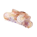 Pink and white acetate Moon cloud hair claw clip with rhinestones for women - Translucent Purple-Pink 10cm