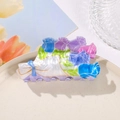 Blumen Haarklammer mit blauem und violettem Rosenstrauß Design aus Perlglanz Acryl - Rose 9cm