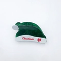 Pince à cheveux bonnet de Noël vert avec motif flocons et lettrage festif chic - Forme de chapeau de Noël / Moyen / Vert