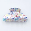 Pince à cheveux en acrylique avec imprimés LOVE colorés et design tendance pour femme - Style Lettre LOVE Coloré