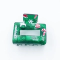 Green square acrylic Christmas hair claw clip with festive reindeer and snowflake patterns - 5.2cm / Green Christmas Candy Cane Style (DZ0086)