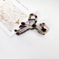 French bow hair claw clip in elegant black and white tortoiseshell acetate pattern - Bow Style / 11.5CM / Off-White