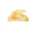 Elegant cream yellow marbled hair claw clip with golden sun pattern and rhinestones - Yellow Rhinestone