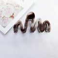 French style hair claw clip with tortoise shell gradient pattern and wavy design - M-Shape Style / 10cm / Gray