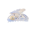 Elegant light blue acetate cloud hair claw with sun pattern and blue rhinestones - Blue Rhinestone