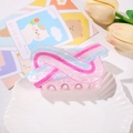 Iridescent acrylic Christmas hair claw clip with pink and blue stripes for women - Colored Rope Style (10cm)