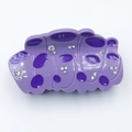 Elegant purple acetate lotus hair claw clip with rhinestones and vintage Chinese style - Purple Lotus Pod