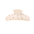 Elegant ivory white hair claw clip with sparkling rhinestones in Korean style - Cream with Rhinestone