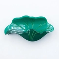 Pinza de pelo de acetato en forma de hoja de loto con textura verde bicolor - Estilo Hoja de Loto y-1 (DZ0059) / 8.5cm
