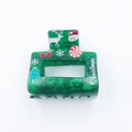 Green marble acrylic hair claw with white reindeer and Christmas tree holiday patterns - 5.2cm / Green Santa Claus Style (DZ0086)