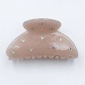 Pink acetate hair claw clip with sparkling star rhinestones and elegant grip teeth - Medium / Girl Pink