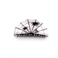 Halloween acrylic hair claw clip with spider web design and small spiders on white background - Spider Web