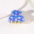 Blue translucent acrylic Christmas snowman hair claw clip with golden metal teeth - Snowman Style (3.8cm)