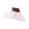 Cartoon snowman acetate hair claw clip with black top hat for Christmas styling - Snowman Style