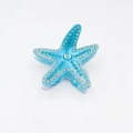 Starfish shaped hair claw clip in light blue acetate with sparkling rhinestones - 8cm / Blue Starfish
