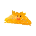 Cartoon reindeer hair claw clip in yellow translucent acetate with white rhinestones - Yellow Reindeer Style