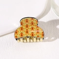 Cute acrylic Christmas hair claw clip with orange gingerbread man print and gold metal teeth - Gingerbread Style (3.8cm)